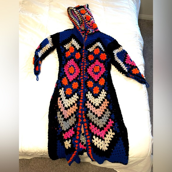 Colorful Crochet Long Cardigan - Picture 4 of 5